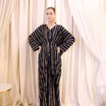 Midnight Luxe Striped Velvet Kaftan