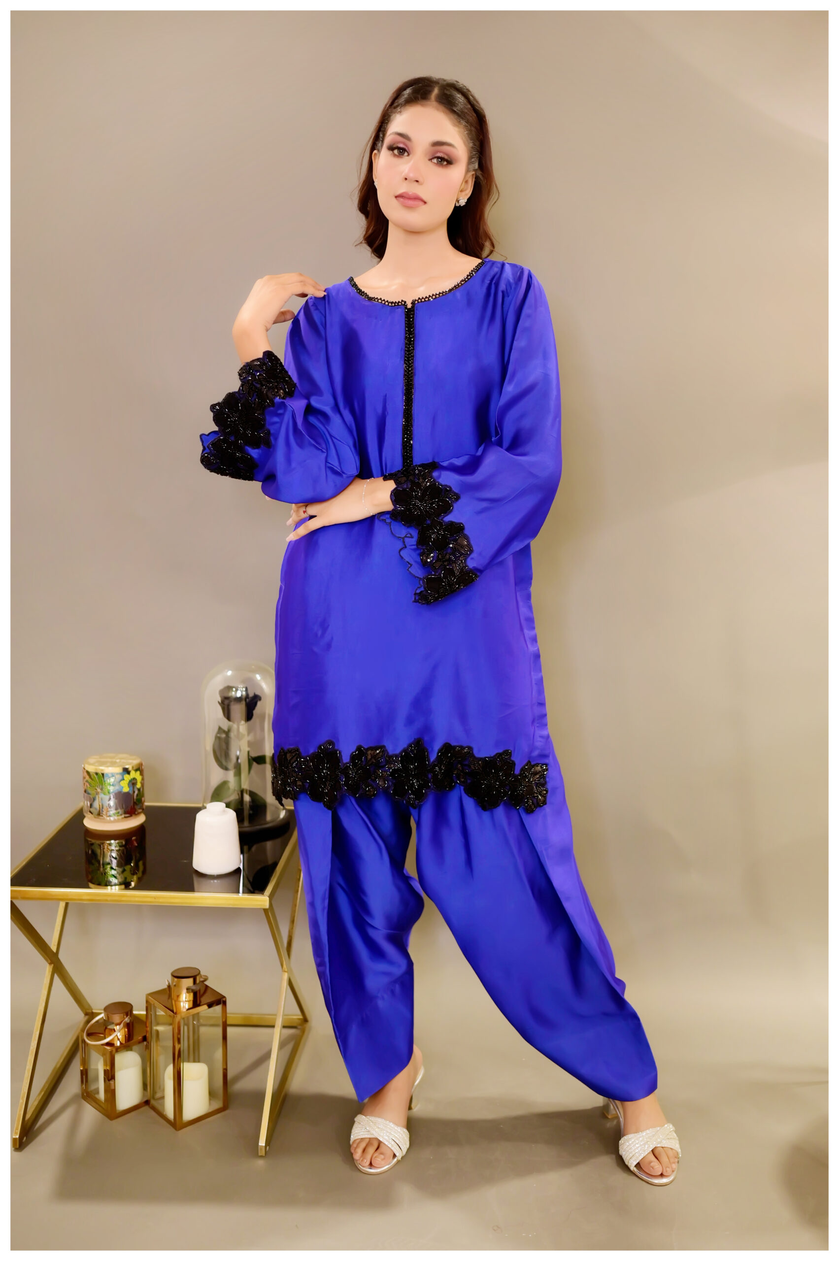 Blue Enchant – Royal Blue Luxury Pret Suit - Image 8