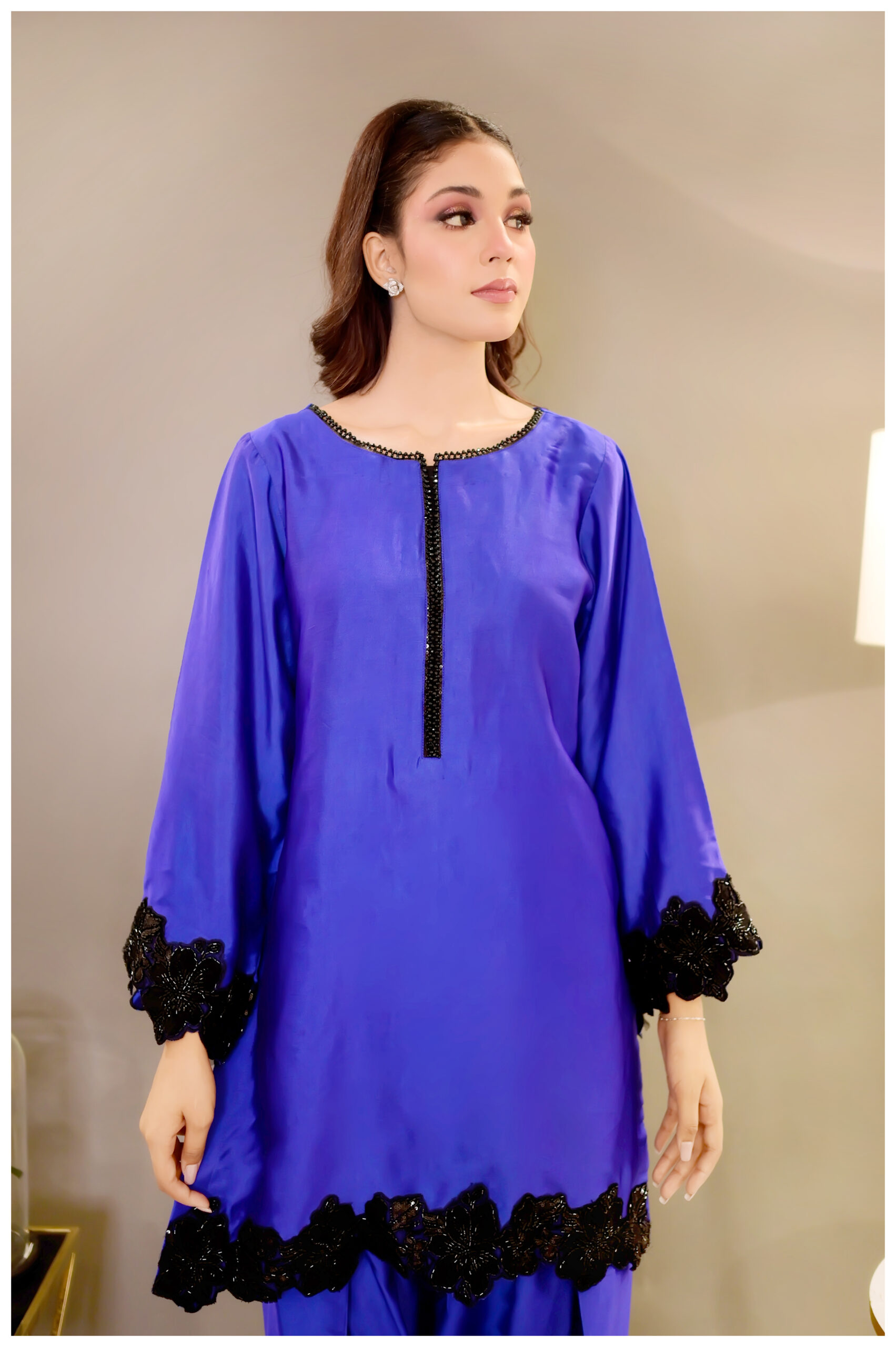 Blue Enchant – Royal Blue Luxury Pret Suit - Image 7