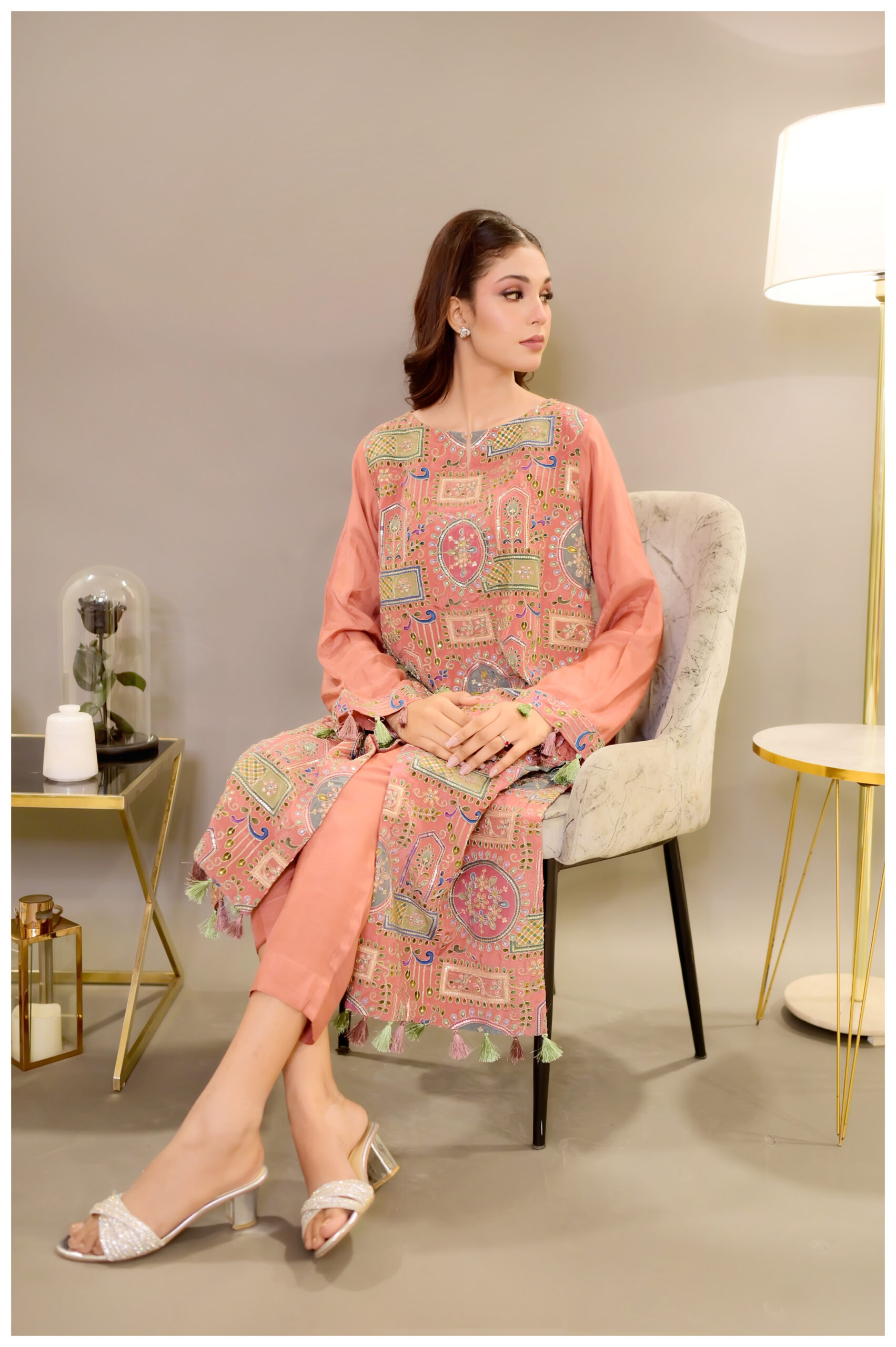 Zeenat – Blush Printed 3-Piece Luxury Pret