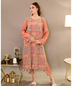 Alternative view of Zeenat – Blush Printed 3-Piece Luxury Pret