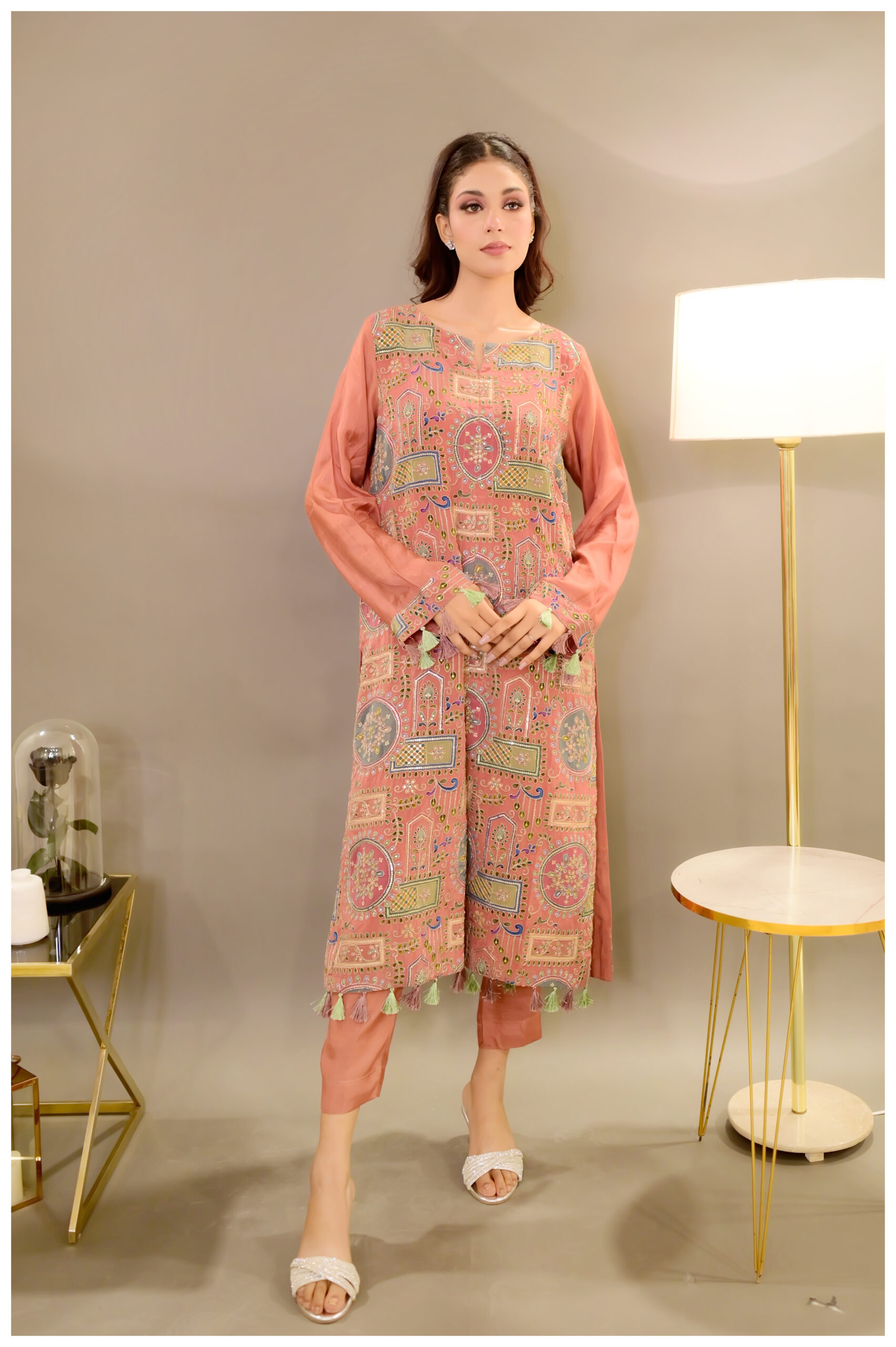 Zeenat – Blush Printed 3-Piece Luxury Pret - Image 5