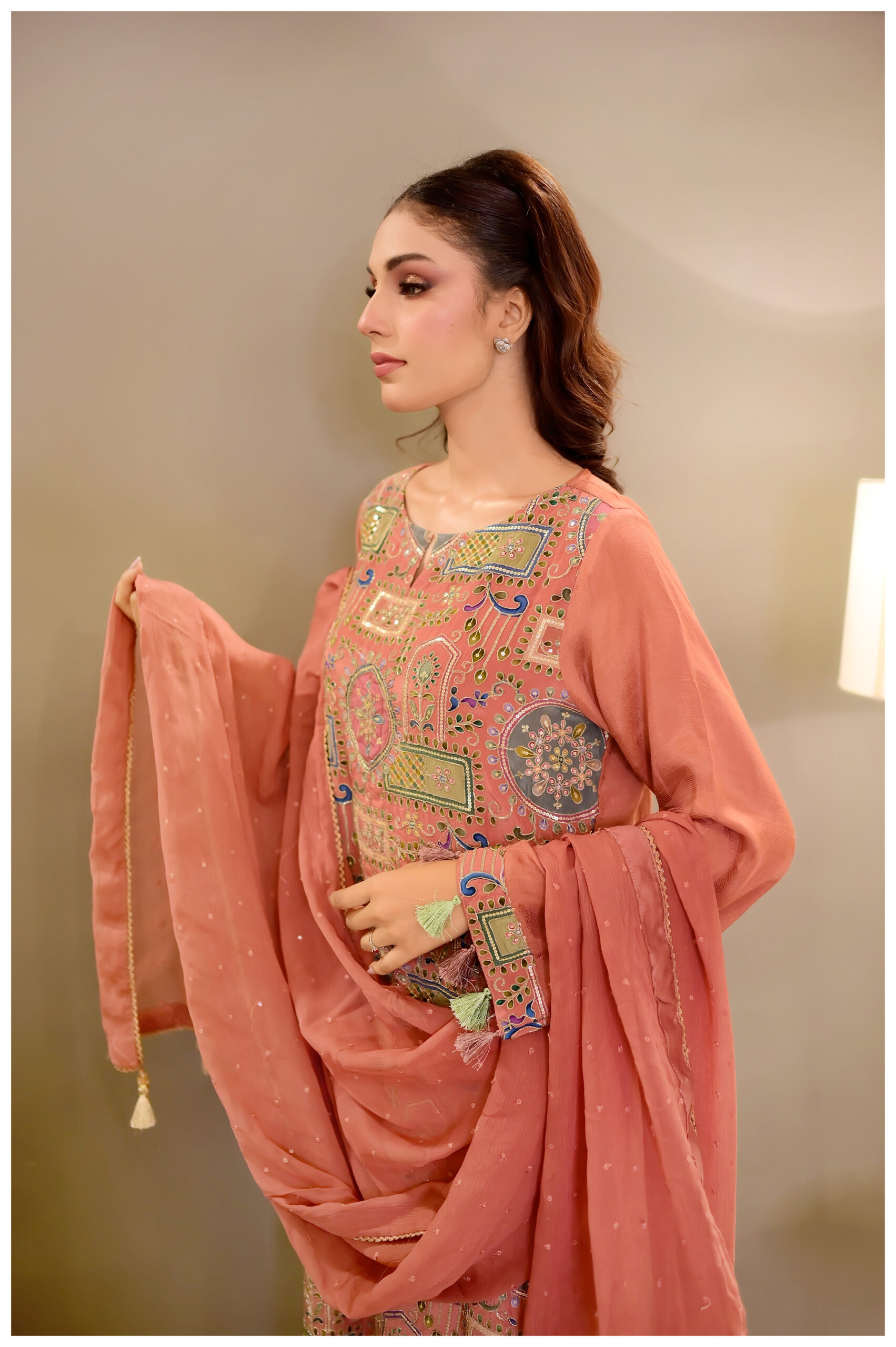 Zeenat – Blush Printed 3-Piece Luxury Pret - Image 11