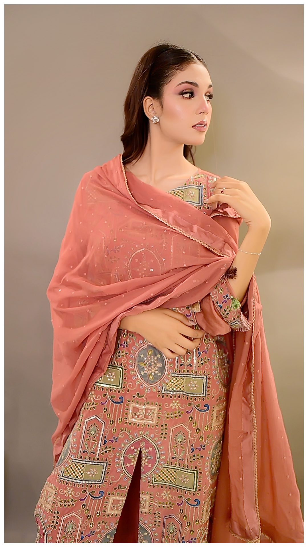 Zeenat – Blush Printed 3-Piece Luxury Pret - Image 10