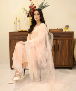 Alternative view of Eternal Elegance – Net Outfit with Heavy Beadwork & Matching Dupatta UK